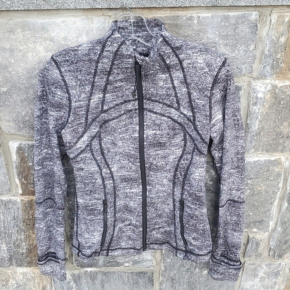 Lululemon Define Jacket In Rush Jacquard Black White Size 6